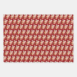 Hoja De Papel De Regalo Dragón chino oro rojo oro zodiaco asiático