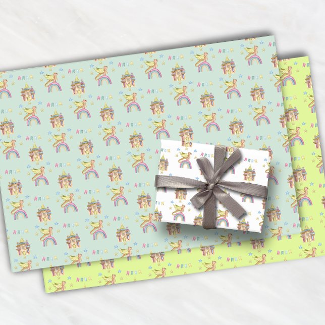 Hoja De Papel De Regalo Dragon Cute Castle Magical medieval Funny (Subido por el creador)