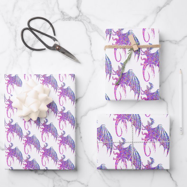 Hoja De Papel De Regalo Dragón mosaico asombroso (Anverso)