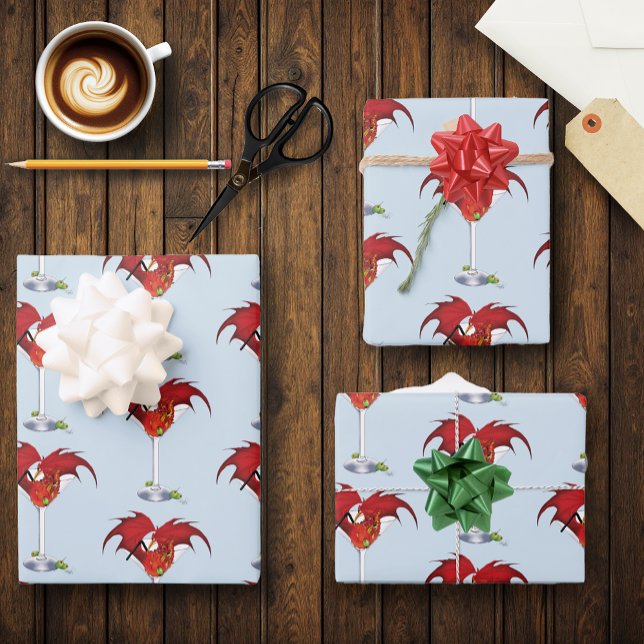 Hoja De Papel De Regalo Dragón Rojo Fantasía de Martinini (Subido por el creador)