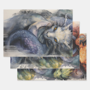 Hoja De Papel De Regalo Dragones