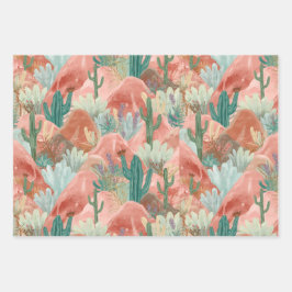 Hoja De Papel De Regalo Dreamy Desert Bloom Abstract Collage