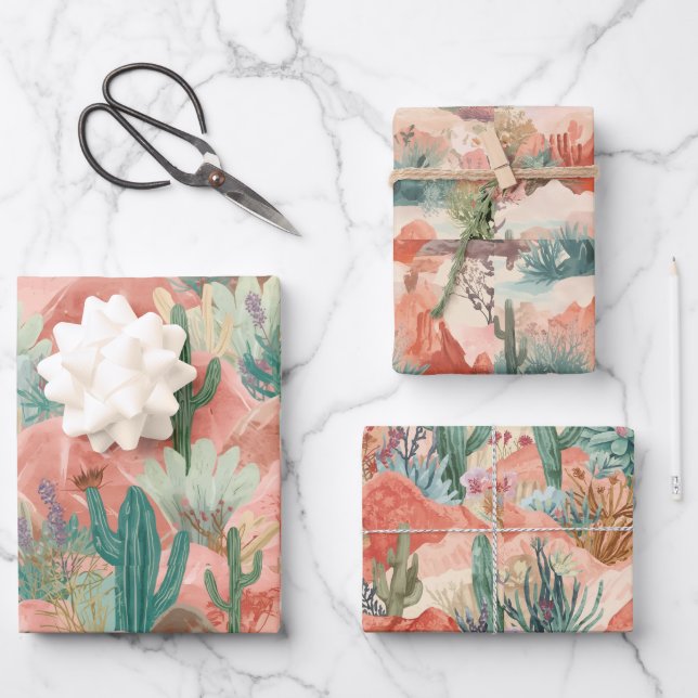 Hoja De Papel De Regalo Dreamy Desert Bloom Abstract Collage (Anverso)
