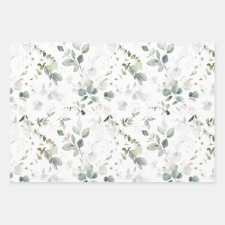Hoja De Papel De Regalo Ducha de bebé/bridal con follaje de eucalipto