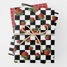 Hoja De Papel De Regalo Ducha de bebé con patrón de fresa