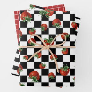 Hoja De Papel De Regalo Ducha de bebé con patrón de fresa