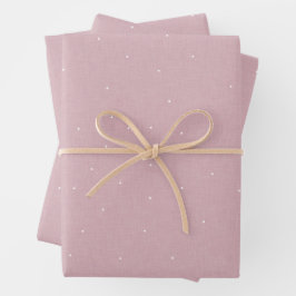 Hoja De Papel De Regalo Ducha de bebé de lunares rosados y blancos simple