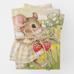 Hoja De Papel De Regalo Ducha de niña animal del bosque