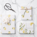 Hoja De Papel De Regalo Ducha de Novia de Frutas Limones Amarillos<br><div class="desc">Ducha de Novia de Frutas Limones Amarillos</div>