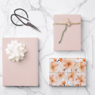 Hoja De Papel De Regalo Ducha de Novia Floral con Rubor Precioso