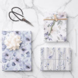 Hoja De Papel De Regalo Ducha morada floral de lavanda morada<br><div class="desc">Ducha morada floral de lavanda morada</div>