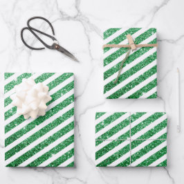 Hoja De Papel De Regalo Dulce Caña de Caramelo de Navidad Brillo Verde Ray