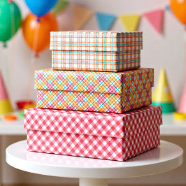 Hoja De Papel De Regalo Dulce Cuadros de picnic rosa pastel y melocotón