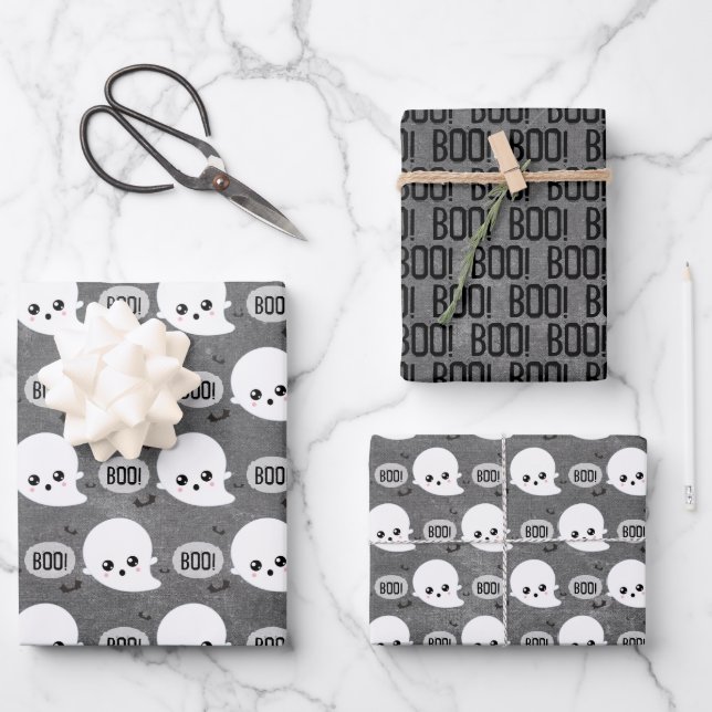 Hoja De Papel De Regalo Dulce Fantasma Halloween (Anverso)