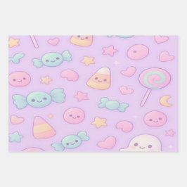 Hoja De Papel De Regalo Dulce Fantasma Pastel de Halloween,