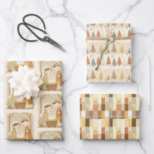 Hoja De Papel De Regalo Dulce Navidad Natividad