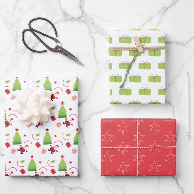 Hoja De Papel De Regalo Dulce Navidad Santa Claus (Anverso)