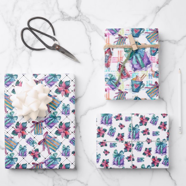 Hoja De Papel De Regalo Dulce Navidades Pastel Revestimiento acuático (Anverso)