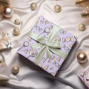 Hoja De Papel De Regalo Dulce Pequeño Un Candy Tema Bebé Cumpleaños