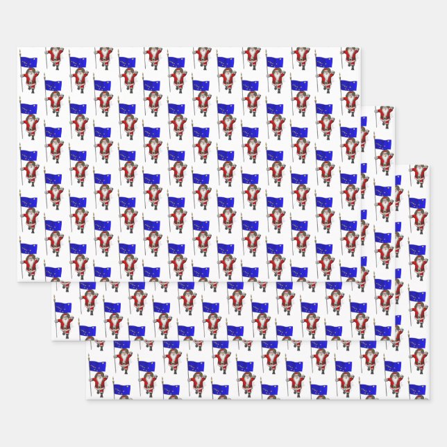 Hoja De Papel De Regalo Dulce Santa Claus visita Alaska (Set)