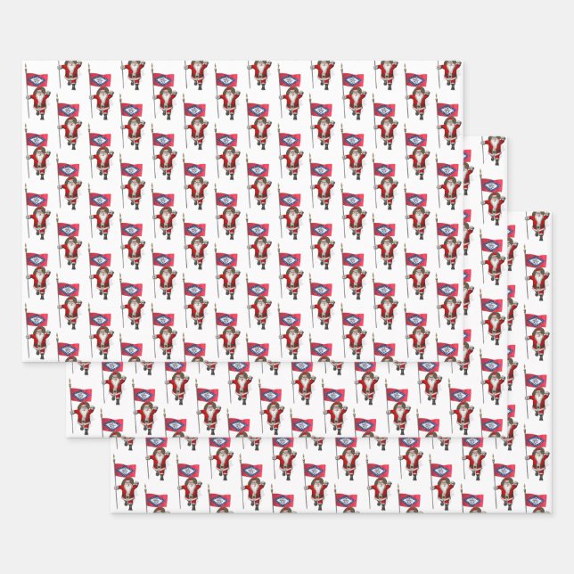 Hoja De Papel De Regalo Dulce Santa Claus visita Arkansas (Set)