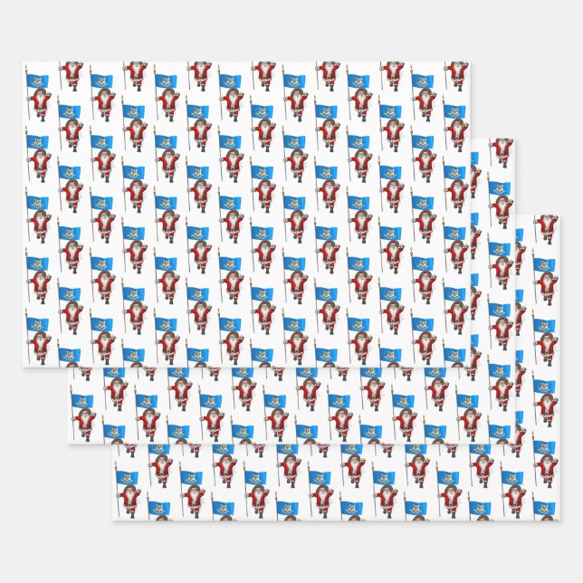 Hoja De Papel De Regalo Dulce Santa Claus visita Connecticut (Set)