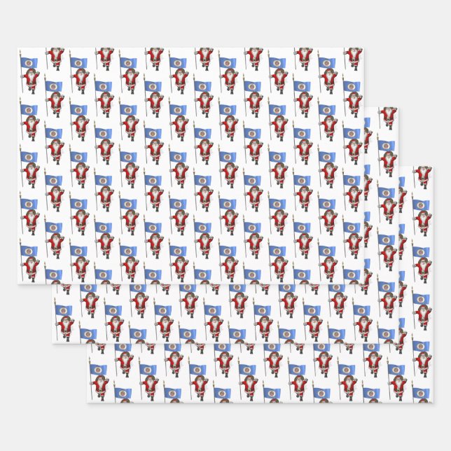 Hoja De Papel De Regalo Dulce Santa Claus visita Minnesota (Set)