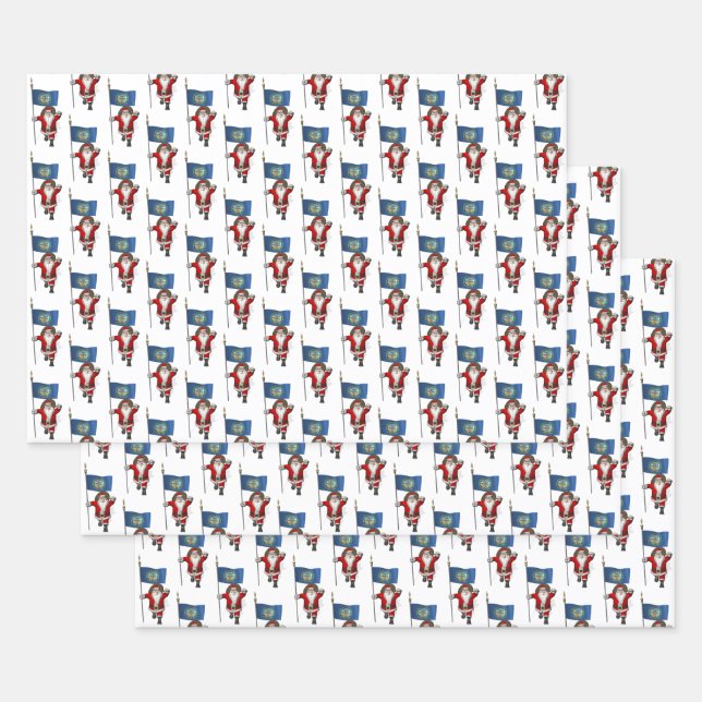 Hoja De Papel De Regalo Dulce Santa Claus visita Nebraska (Set)