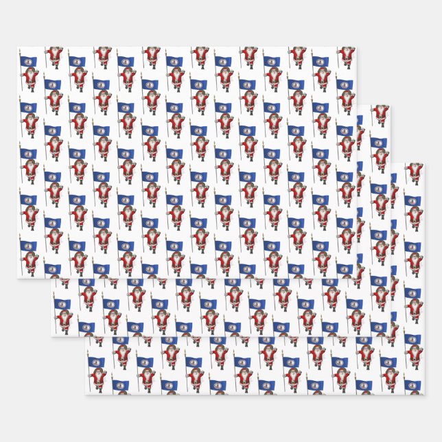 Hoja De Papel De Regalo Dulce Santa Claus visita Virginia (Set)