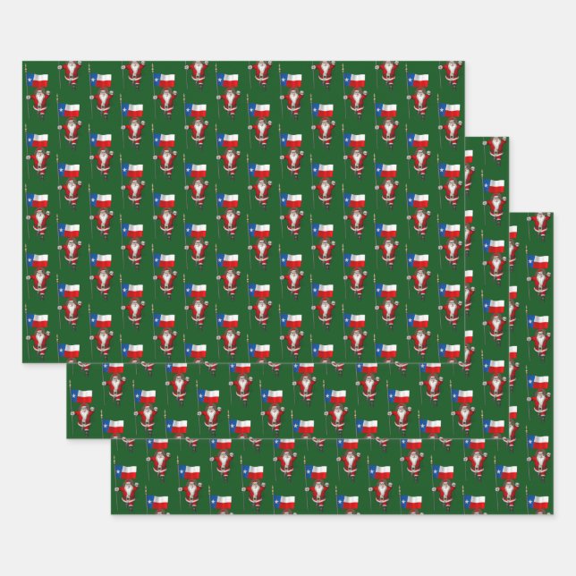 Hoja De Papel De Regalo Dulce Santa Claus Visitas Texas (Set)