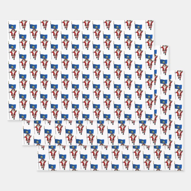 Hoja De Papel De Regalo Dulce Santa Claus Visitas Vermont (Set)