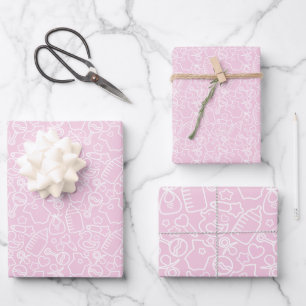 Hoja De Papel De Regalo Dulce Sprinkles Pink