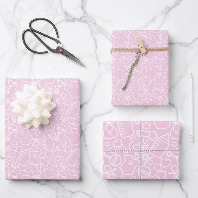 Hoja De Papel De Regalo Dulce Sprinkles Pink (Anverso)