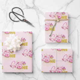 Hoja De Papel De Regalo Dulce Un Rosa Faux Oro Purpurina Postres Dulces