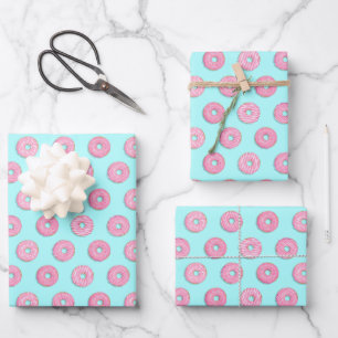 Hoja De Papel De Regalo Dulces azucarados de color rosa