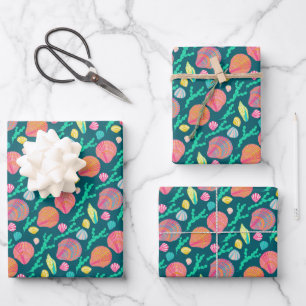 Hoja De Papel De Regalo Dulces Casas de Semilla Bonito Colorido Patrón de