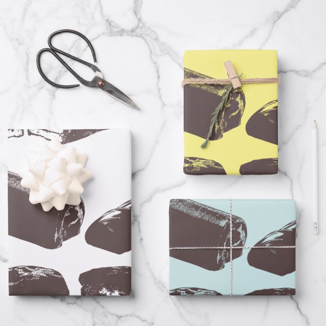 Hoja De Papel De Regalo Dulces de chocolate dulces pastelería Tratamientos (Anverso)