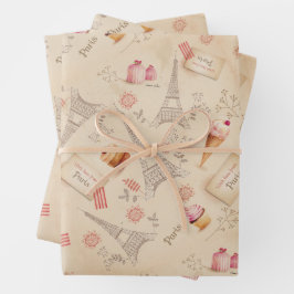 Hoja De Papel De Regalo Dulces de París de época
