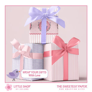 Hoja De Papel De Regalo Dulces Golosinas Cupcakes Día de San Valentín
