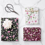 Hoja De Papel De Regalo Dusty Navy Blue Pink Hibiscus Bloom Shower<br><div class="desc">5.º oscilación</div>