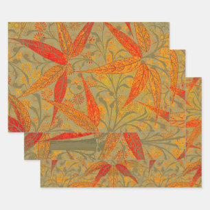 Hoja De Papel De Regalo Earthy Bamboo Art Print Naranja