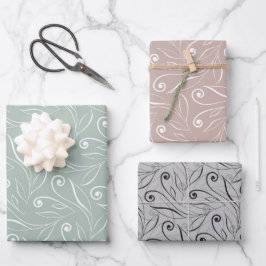Hoja De Papel De Regalo Earthy Floral Swirls