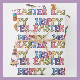 Hoja De Papel De Regalo Easter Bunny Rabbit Eggket 3 Kids