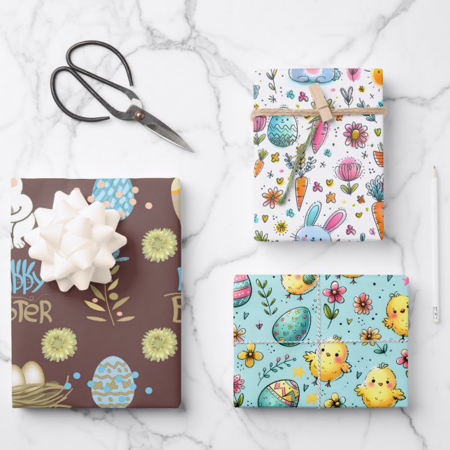 Hoja De Papel De Regalo Easter Group (Anverso)