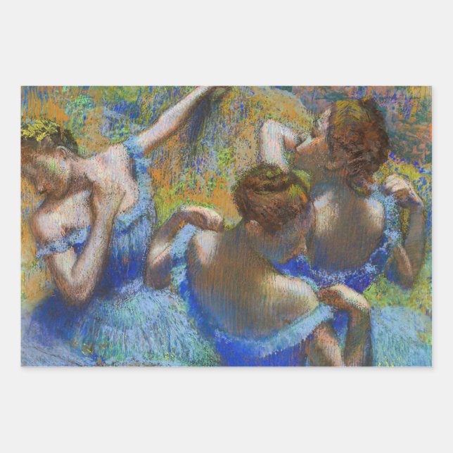 Hoja De Papel De Regalo Edgar Degas - Bailarinas azules (Anverso)