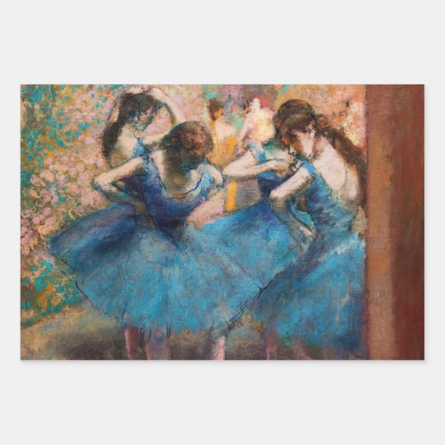 Hoja De Papel De Regalo Edgar Degas - Bailarinas de azul (Anverso)