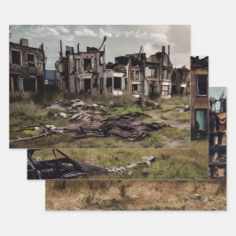 Hoja De Papel De Regalo Edificios abandonados Post Apocalipsis