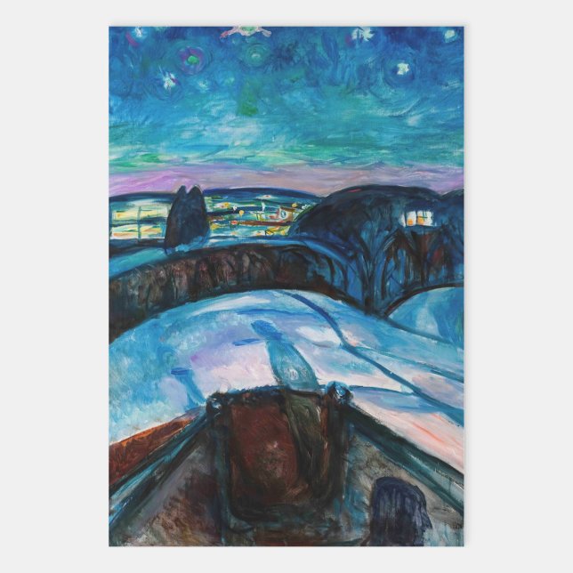 Hoja De Papel De Regalo Edvard Munch - Noche Starry 1922 (Subido por el creador)