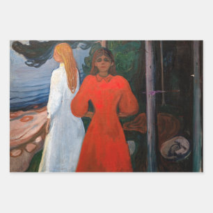 Hoja De Papel De Regalo Edvard Munch - Rojo y Blanco