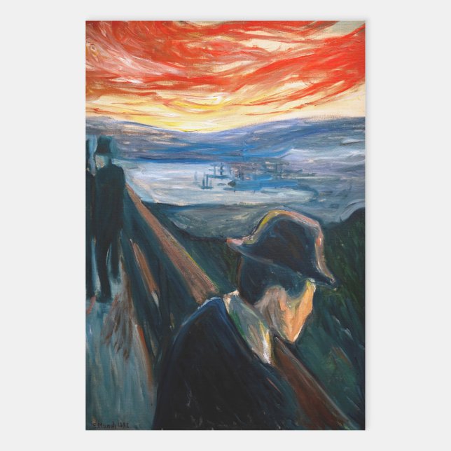 Hoja De Papel De Regalo Edvard Munch - Sick Mood at Sunset, desesperación  (Subido por el creador)